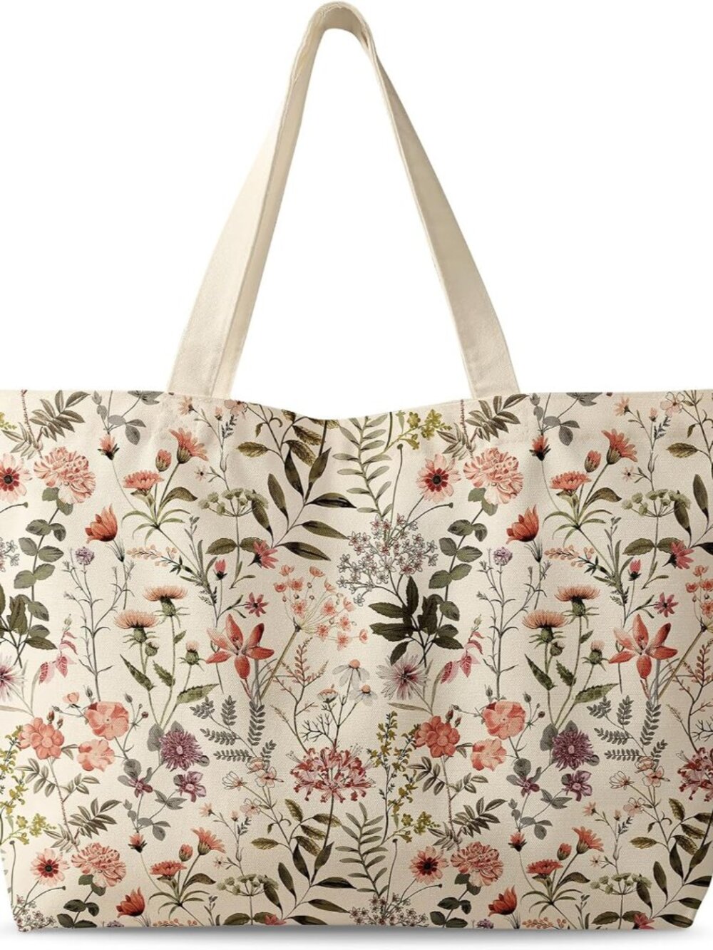Large Tote Bag for Women - Canvas Tote Bag with Zipper Aesthetic Reusable Should